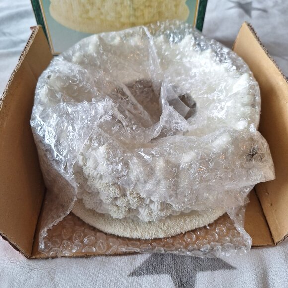 World Bazaars Pillar Candle Holder Off White Christmas Snow Trees Winter Classic - Picture 5 of 10